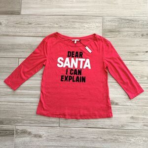 NWT Victoria's Secret Dear Santa I can Explain Red Christmas Top S Holiday